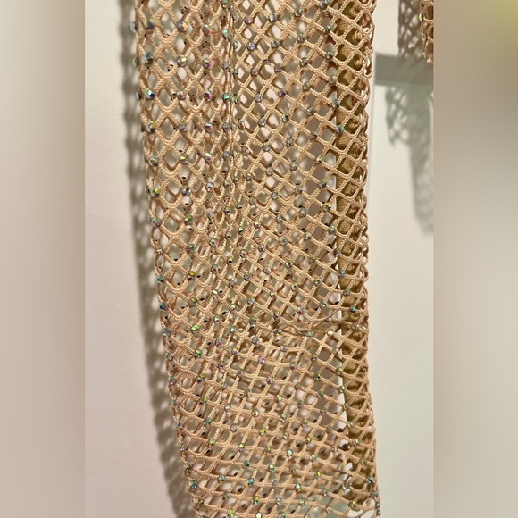 Anthropologie Sunday in Brooklyn Mesh Sparkle Top in Sand Beige - Picture 4 of 8